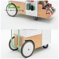 Mini chariot à bonbons Mobile en bois, avec poignée et pegboard pour sucettes et glaces