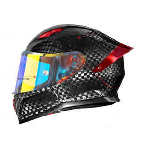 Helm sepeda motor Full Face serat karbon, helm sepeda motor dengan masker wajah pelindung matahari untuk kompetisi Off-road kualitas tinggi - Product Image 3