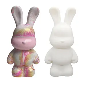 직접 판매 창조적 인 토끼 금형 DIY 부드러운 Pvc 유체 토끼 저장 냄비 귀여운 유체 토끼 비닐 페인트