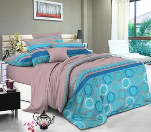 Kain linen tempat tidur cetak kustom serat mikro poliester 100% untuk tempat tidur tekstil rumah