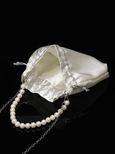 Bolso de Noche Elegante para Mujer, Diseño Cuadrado con Perlas, Cadena de Satén, Forma de Cubo, Grande, Venta al Por Mayor - Product Image 6