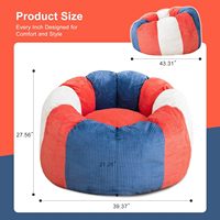 Fauteuils géants modernes en forme de pouf pour adultes, en mousse à mémoire de forme, sans structure, pour le sol, pour le jeu ou la lecture, avec housse colorée en velours côtelé.