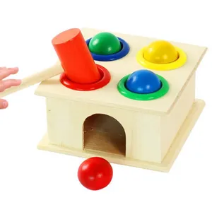 Montessori木制锤击球游戏敲玩具早期学习锤子游戏儿童益智玩具