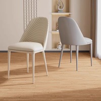 Chaises de salle à manger de luxe léger, tabourets haut de gamme pour la maison, chaises de restaurant avec dossier, style crème, couleur blanche, en cuir, chaises de salle à manger pour îlot