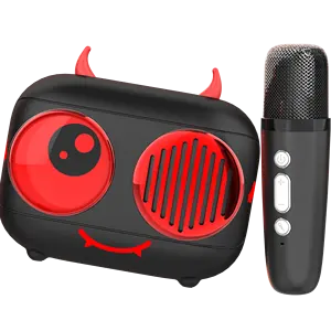 2024怪物设计扬声器麦克风声音一个麦克风k歌无线蓝牙扬声器家庭唱歌儿童家庭