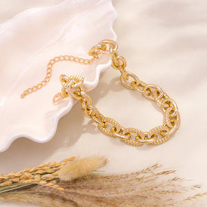 European American Fashion Jewelry <b>Set</b> Zinc Alloy Chain Necklace <b>Bracelet</b> Geometric Design Party Wear - Product Image 4