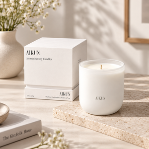 AIKUN Fabricant Grossiste Bougie en Verre Parfumée à la Cire de Soja Écologique à Combustion Propre Longue Durée Marque Privée pour les Fêtes - Product Image 1