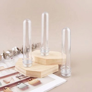 Hot Sale Cylinder Tubes Candy Packaging Transparent Hard Plastic Food Grade PET Tube With Aluminium Screw Lid - Product Image 1