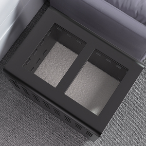 Cama moderna para perros con diseño hueco, tapa de acrílico transparente, jaula portátil para mascotas con ruedas giratorias para uso en interiores y exteriores - Product Image 2