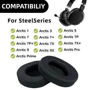 Steelseries <span class=keywords><strong>arctis</strong></span> 1/3/5/<span class=keywords><strong>7</strong></span>/<span class=keywords><strong>7</strong></span> +/7P +/7P +/7X +/<span class=keywords><strong>9</strong></span>/9X/โปร/ไพรม์แผ่นรองหูเจลผ้าไอซ์ซิลค์สำหรับเปลี่ยนแบบพกพา - Product Image 2