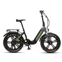 Vélo électrique pliable TXED New 20"*4.0 avec pneus larges, moteur 48V 500W, batterie lithium intégrée