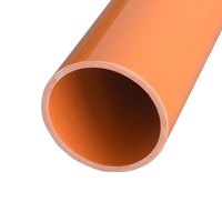 Tuyau de protection électrique en PVC orange pour câbles souterrains avec extrémité cloche