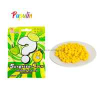 Mélange de bonbons à mâcher super aigre saveur de citron haricot de bonbons même couleur Challenger forme de boule de bonbons saveur de fruit doux gommeux
