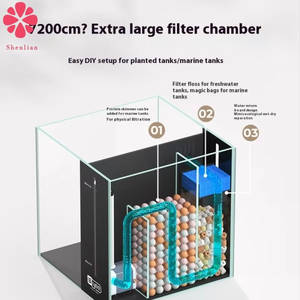 Aquarium d'eau salée intégré avec génération d'oxygène, réservoir d'eau durable et écologique en <span class=keywords><strong>verre</strong></span> noir Super B-Black 5W pour le salon - Product Image 3