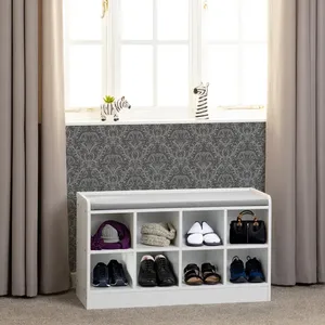 <span class=keywords><strong>Banc</strong></span> à <span class=keywords><strong>chaussures</strong></span> pliable moderne avec coussin, meuble de rangement pour entrée, 8 cubes, mobilier de maison pour l'organisation et le rangement dans l'entrée et le salon - Product Image 5