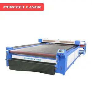 Máquina de corte e vinco a laser para tecido CO2 Perfect, 1610 1813 30W, com alimentação automática, para corte de roupas/vestuário/couro/lã