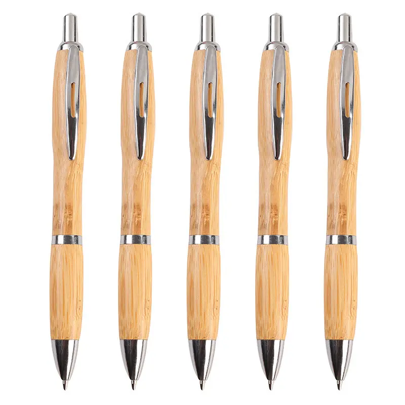 Cheap Promotional gift Bamboo Pens Environmental Protection Material Ball-Point Pens Natural Wood Bamboo Autopens with Logo