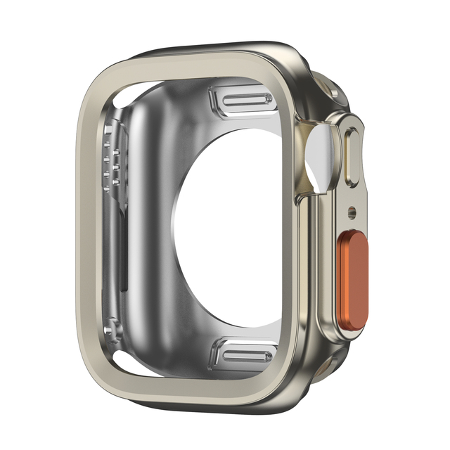 New Clear TPU Frame Protective Watch Case for Apple Watch Series 9 8 7 6 5 4 Mod Kit Cover 45mm 41mm 44mm 40mm Bumper Case Gold