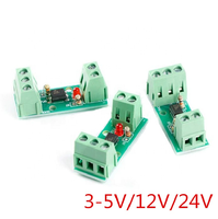 Módulo de Aislamiento Optoacoplado de 1 Canal PC817 EL817 3V-5V 12V 24V, Aislador Fotoeléctrico con Soporte de Riel, Placa de Motor de Accionamiento PLC