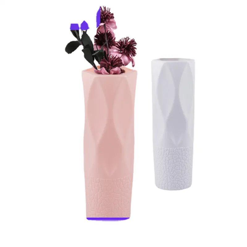 Basit plastik vazo kuru ve ıslak çiçek düzenleme konteyner Nordic INS tarzı dekorasyon sır damla dayanıklı
