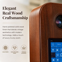 Kiosque photo en bois pour appareil photo reflex numérique avec écran tactile de 14 pouces, éclairage LED 60W et support d'imprimante en promotion