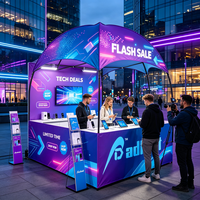 Tente de comptoir événementiel personnalisée avec table intégrée, auvent publicitaire pop-up imperméable pour promotions et marchés en extérieur