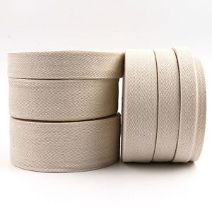 Wholesale White Cotton Edge <b>Webbing</b> Twill Herringbone <b>Webbing</b> Cotton Binding Tape Cotton Herringbone Strapping for Bag Garment - Product Image 1