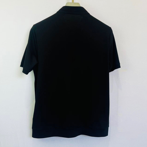 <span class=keywords><strong>Polo</strong></span> de cuello simulado para Hombre | Negro <span class=keywords><strong>con</strong></span> <span class=keywords><strong>cremallera</strong></span> dorada Camiseta <span class=keywords><strong>Polo</strong></span> de manga corta estilo minimalista moderno para hombre - Product Image 4