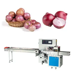 Automatic horizontal pillow bag fresh vegetables packing machine for onion