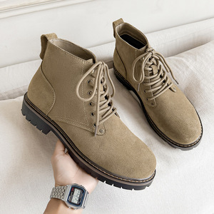 2026 New Men Thick Sole <b>Boots</b> Retro Stylish Handsome High Top Casual <b>Leather</b> <b>Work</b> <b>Boots</b> - Product Image 2