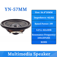 Haut-parleur de bassin à bord magnétique de 2 pouces (57 mm) 8 Ohm 3W 4 Ohm 3W pour usine OME/ODM, accessoire pour haut-parleur Bluetooth numérique, certification CE