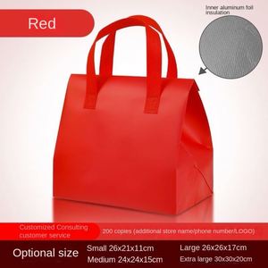 Non-woven Aluminum Foil Insulation Foldable Portable Cooler Bag Zipper Closure Custom Film Takeaway Milk Tea Food Delivery - Product Image 5