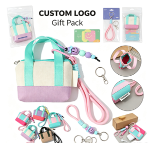 Mini sac fourre-tout tendance avec porte-clés et logo personnalisé, breloque de sac portable pour cadeau souvenir de fête - Product Image 1