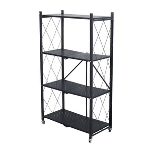 Wire Floor-Standing Multi-functional Modern Kitchen <b>Storage</b> Rack Double-Tier Foldable Design Easy Assembly Durable Portable - Product Image 1