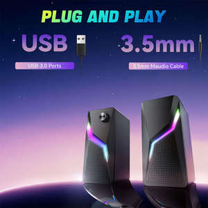 Altavoz de Escritorio Portátil 2.0 con Perilla de Volumen, Entrada USB, Sistema de Sonido Mini Estéreo con Bajos para Juegos - Product Image 2