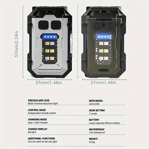 Lampe torche LED haute luminosité, mini lampe porte-clés portable, double source de lumière, outil multifonction pour le camping, la pêche et les activités de plein air - Product Image 3