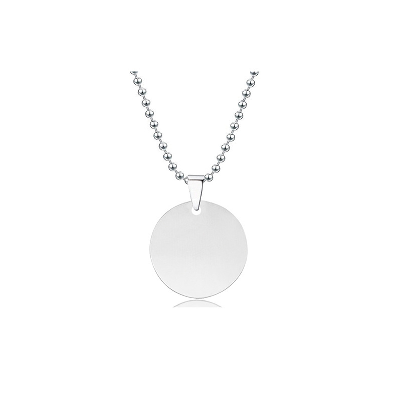 Silver round 30mm+Silver round bead chain