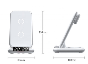Despertador multifuncional con luz LED de carga, estación de carga inalámbrica 3 en 1 para <span class=keywords><strong>iPhone</strong></span> y Samsung - Product Image 4