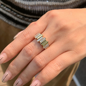 Aazuo – bijoux fins en or blanc massif 18 carats, diamant naturel, bague à ligne irrégulière, cadeau pour femme, pour banquet et fête haut de gamme - Product Image 6