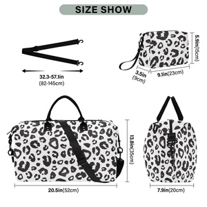 Sac de voyage personnalisé à imprimé léopard pour femmes, grand sac de voyage à la mode pour femmes, ensemble de sacs de voyage à prix avantageux - Product Image 3