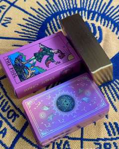 YY Nuevo Juego de Mesa de <span class=keywords><strong>Tarot</strong></span> de Flores Rosadas Portátil y Ecológico, Caja de Juego de Cartas de PVC con Lámina Dorada, Resistente al Agua, 78 Piezas - Product Image 6