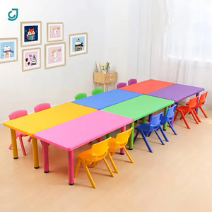 Tables et chaises d'école, ensemble de table et de <span class=keywords><strong>chaise</strong></span> en plastique pour enfants avec dossier, ensembles de meubles pour enfants pour la <span class=keywords><strong>maternelle</strong></span> ou l'école - Product Image 1