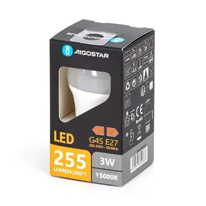 Lampadina LED G45 E27 3W 3000K, luce calda ed efficiente per l'illuminazione generale in casa e locali commerciali. - Product Image 1