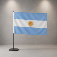Drapeau de voiture d'Argentine en polyester, mini-bannière rectangulaire à impression numérique, emblème solaire pour décoration extérieure et cyclisme