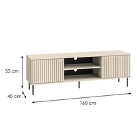 Vente en gros Chêne clair Centre de divertissement Media Console Table Bois Porte cannelée Meuble TV Meuble Tv pour meubles de salon