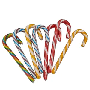 HACCP Hard Candy Multi-color Fruit Flavor Wholesale Directly Produce Candy Cane