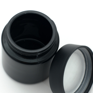 Pot en verre opale noir résistant aux enfants Cannacoast personnalisé de 2 oz, 3 oz, 4 oz pour l'emballage de bourgeons de fleurs séchées - Product Image 6