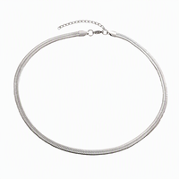 Collier chaîne chevrons en titane pour homme, style hip-hop, chaîne plate, ras-de-cou, bijoux anti-ternissement style rappeur