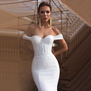 <span class=keywords><strong>Vestidos</strong></span> de sirena escote corazón hombros descubiertos marroquí <span class=keywords><strong>para</strong></span> boda - Product Image 3