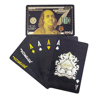Cartes de poker espagnoles publicitaires personnalisées avec logo sur mesure, estampage à chaud doré sur le devant et le dos, cartes à jouer en plastique écologiques
